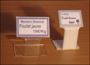 Materiel boulangerie: porte étiquette en plexiglas
